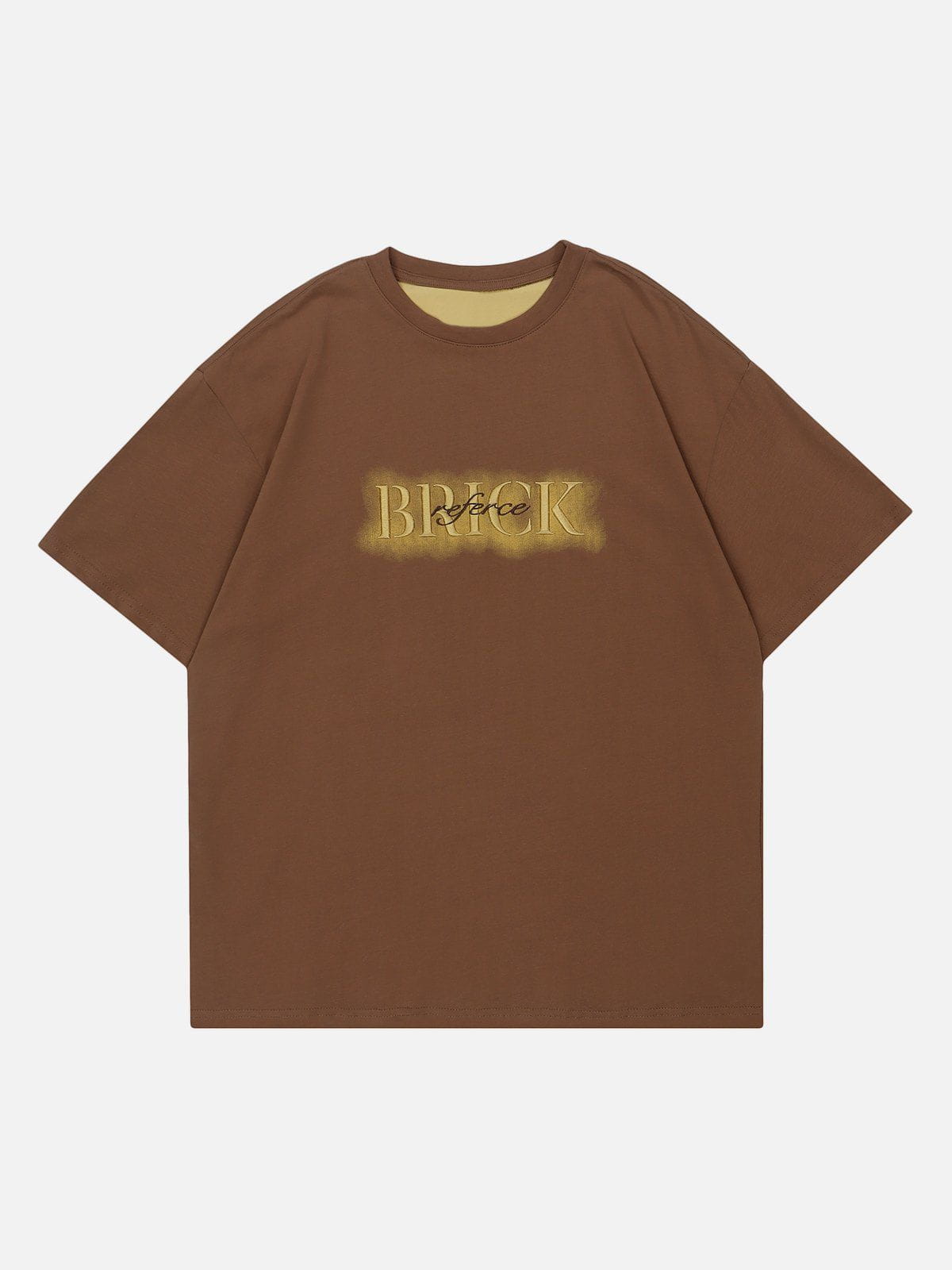 T-Shirt mit Buchstabenstickerei im Used-Look 