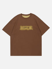 T-Shirt mit Buchstabenstickerei im Used-Look 