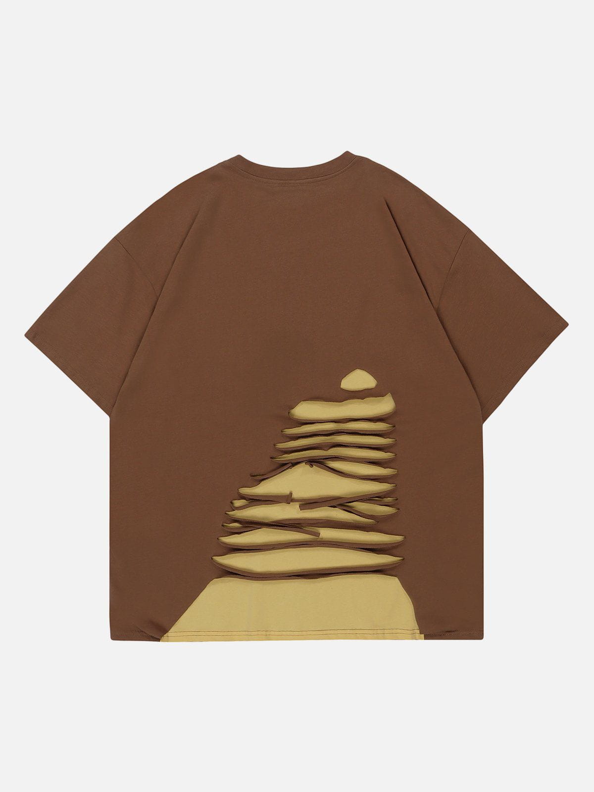 T-Shirt mit Buchstabenstickerei im Used-Look 