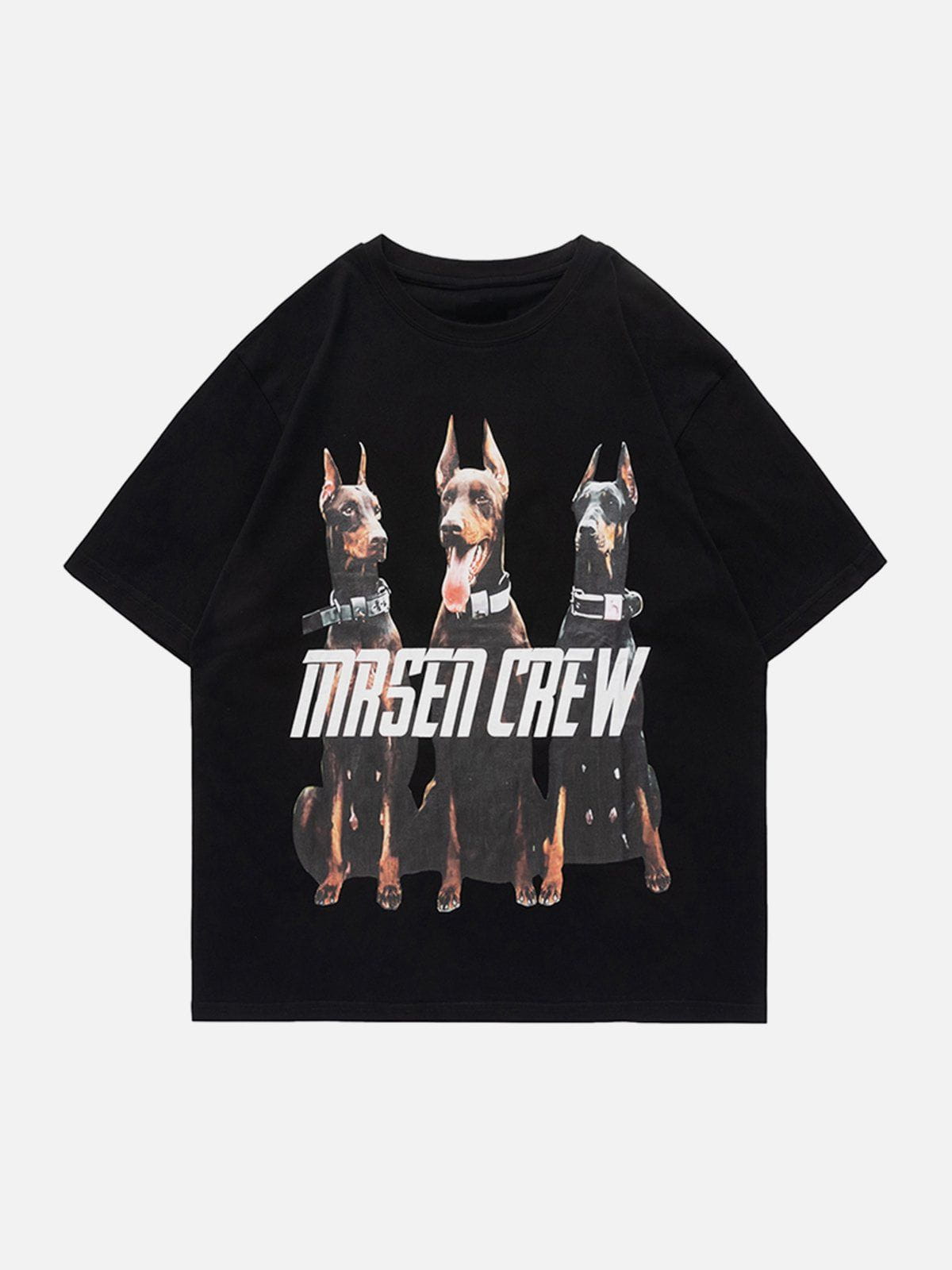 T-Shirt mit Dobermann-Pinscher-Print 