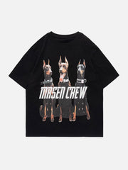 T-Shirt mit Dobermann-Pinscher-Print 