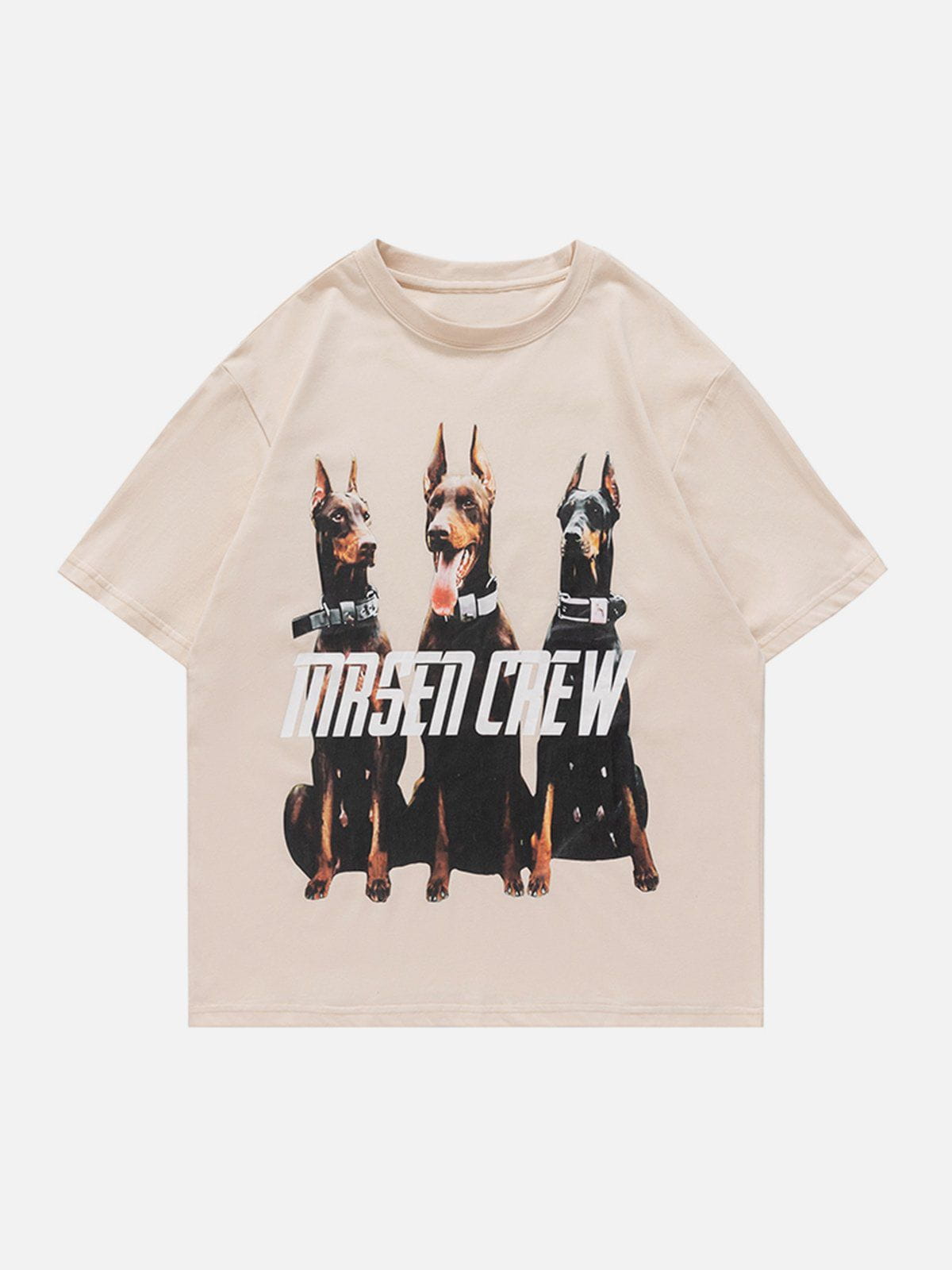 T-Shirt mit Dobermann-Pinscher-Print 