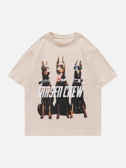 T-Shirt mit Dobermann-Pinscher-Print 