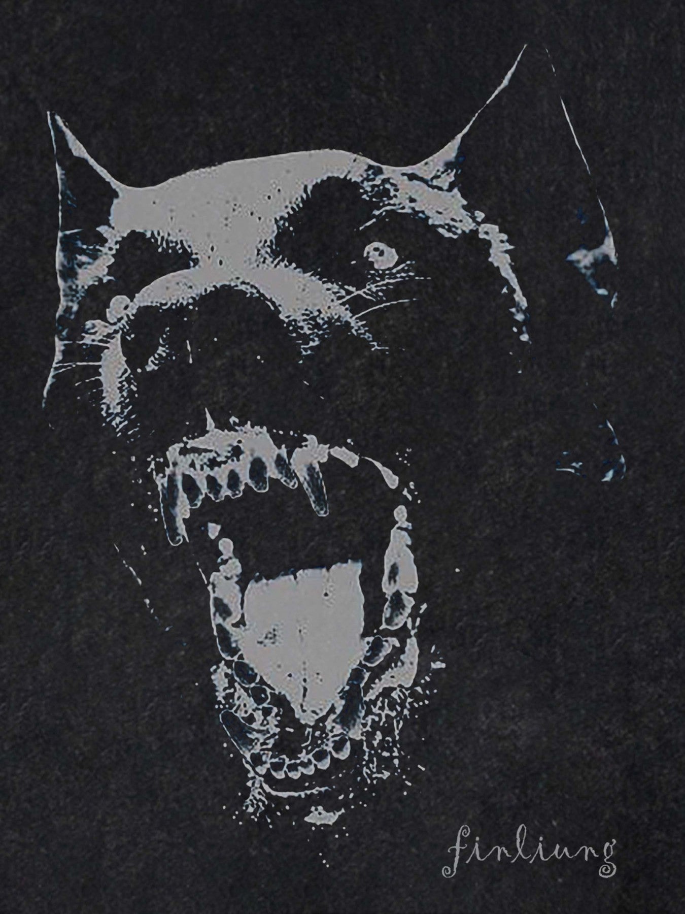 Gewaschenes T-Shirt mit Dobermann-Print – 1856 