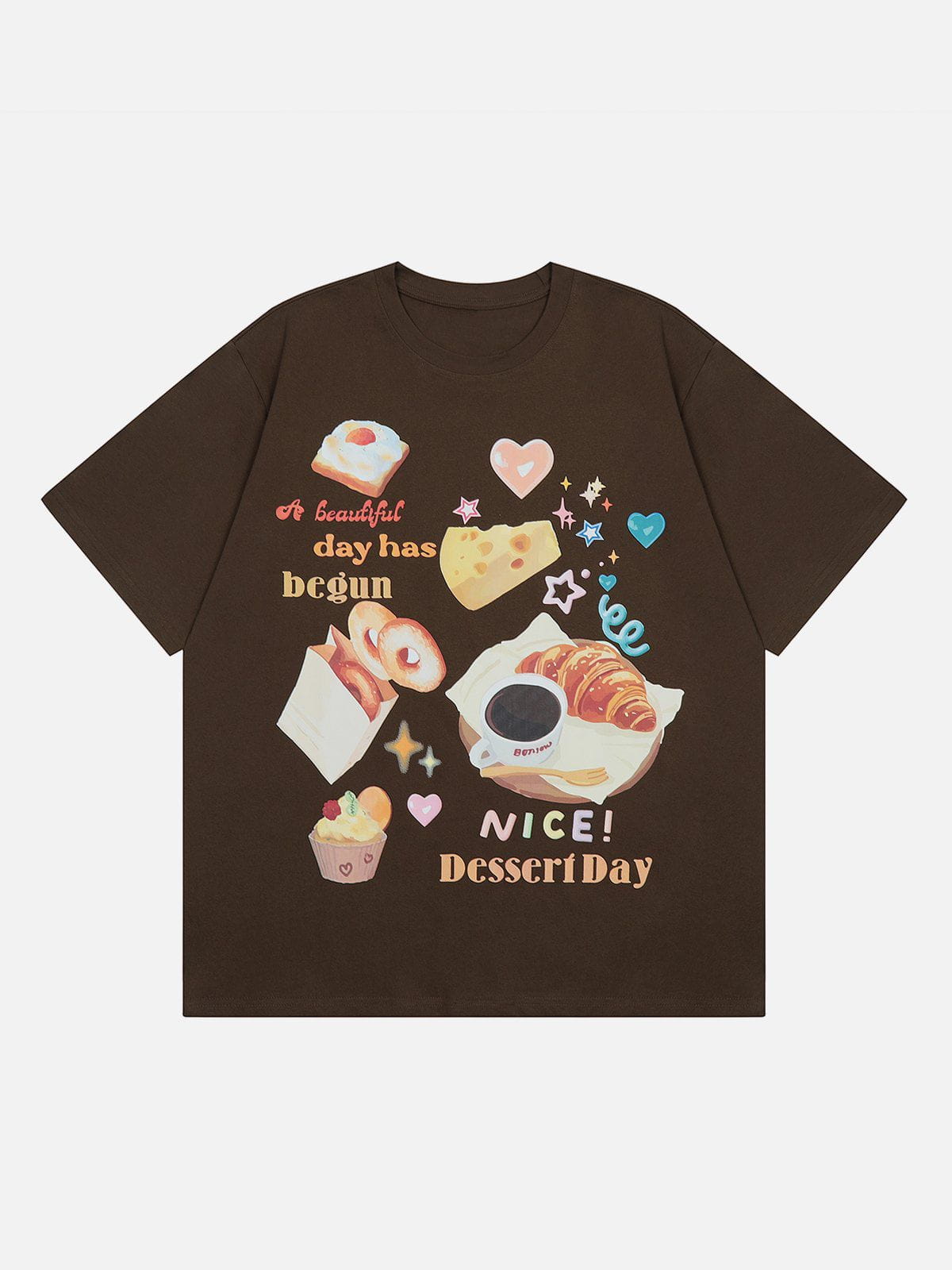 T-Shirt mit Donut-Print 