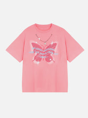 Doodle Butterfly Print Tee