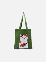 Duck Print Knitting Handbag