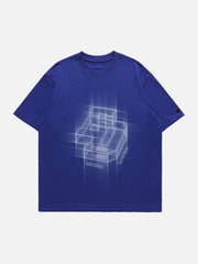ED T-Shirt mit kubischem Buchstaben-Print 