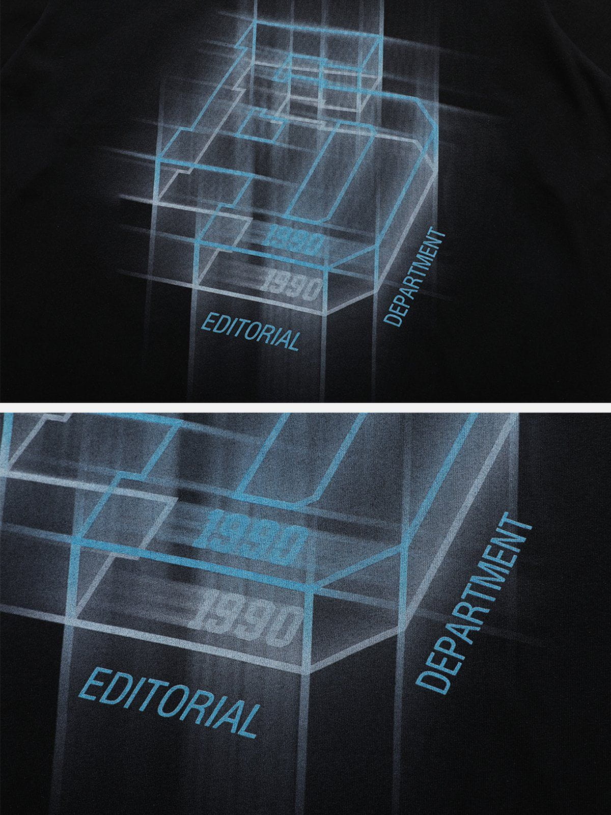 ED T-Shirt mit kubischem Buchstaben-Print 