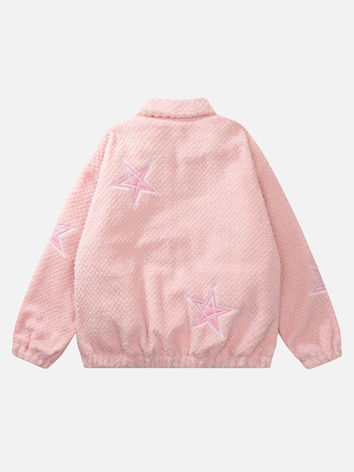 Embroidered Five-pointed Star Design Lambswool Cotton Jacket