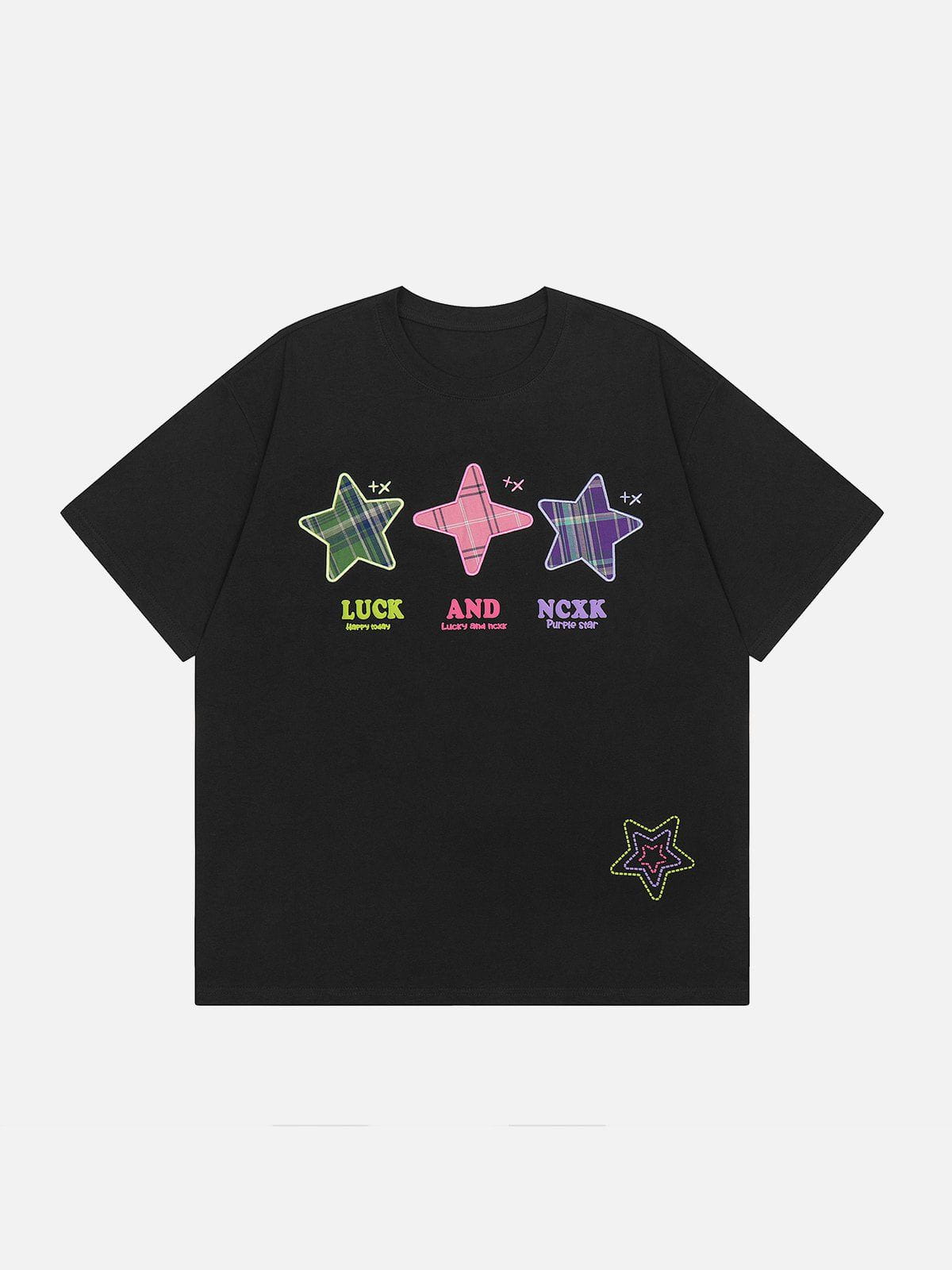 T-Shirt mit aufgesticktem Schaumstern 