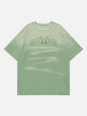 T-Shirt mit Farbverlauf und Stickerei 