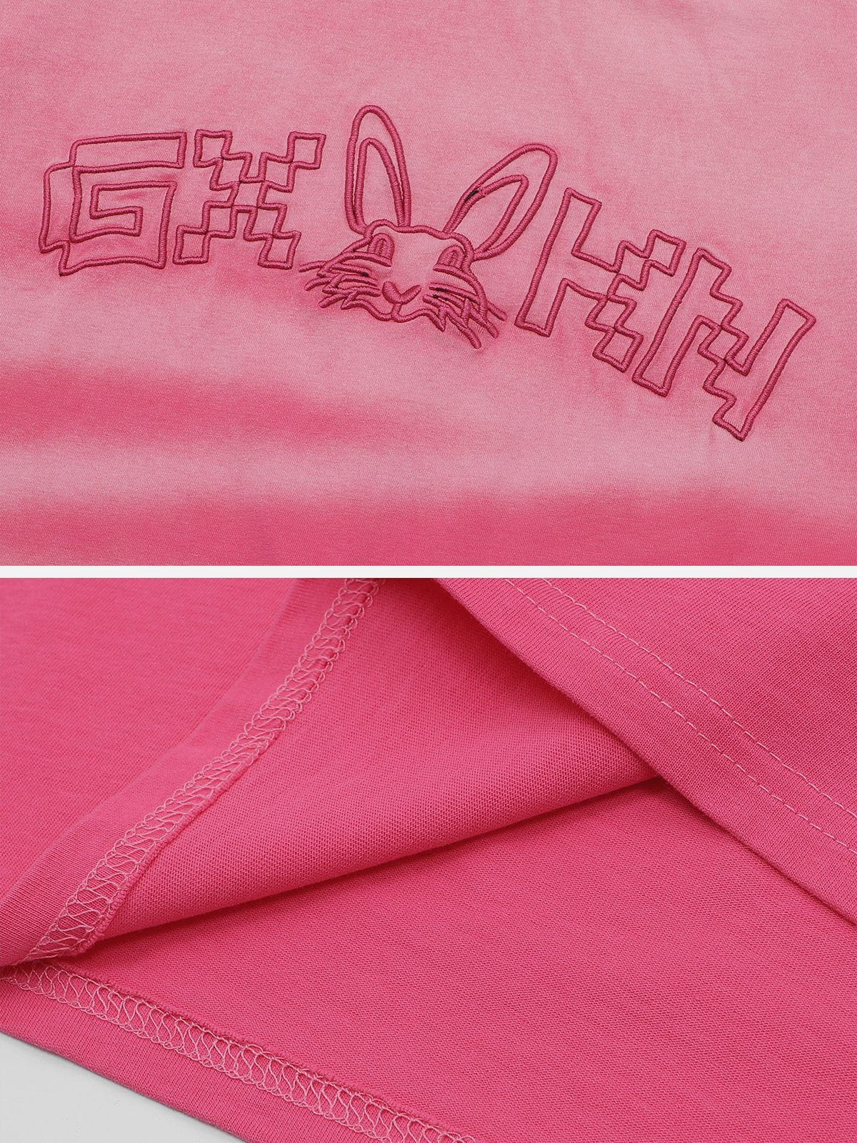 T-Shirt mit Farbverlauf und Stickerei 