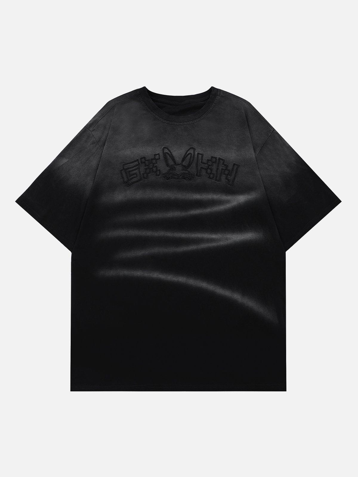 T-Shirt mit Farbverlauf und Stickerei 