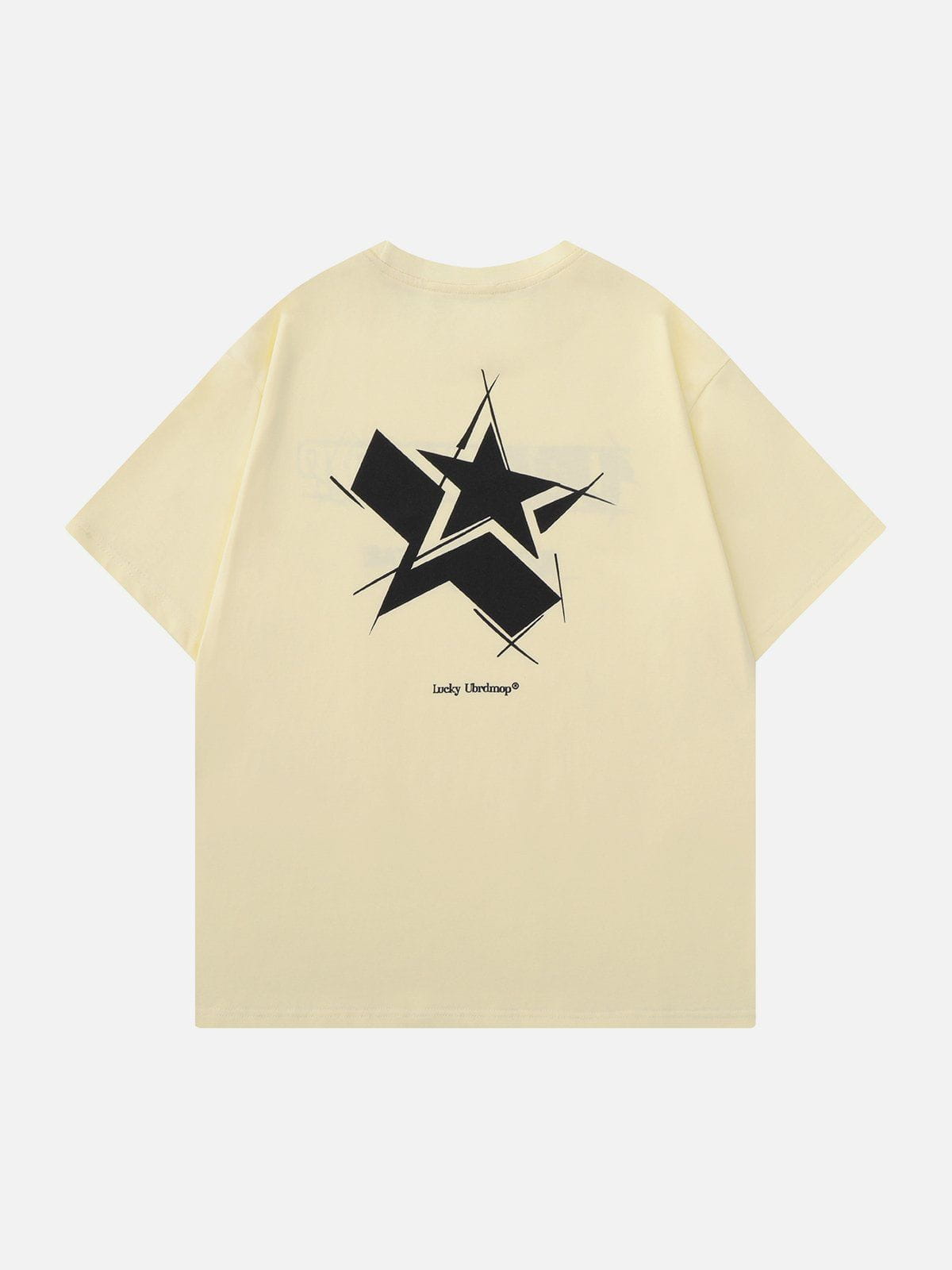 T-shirt brodé avec lettres et étoiles