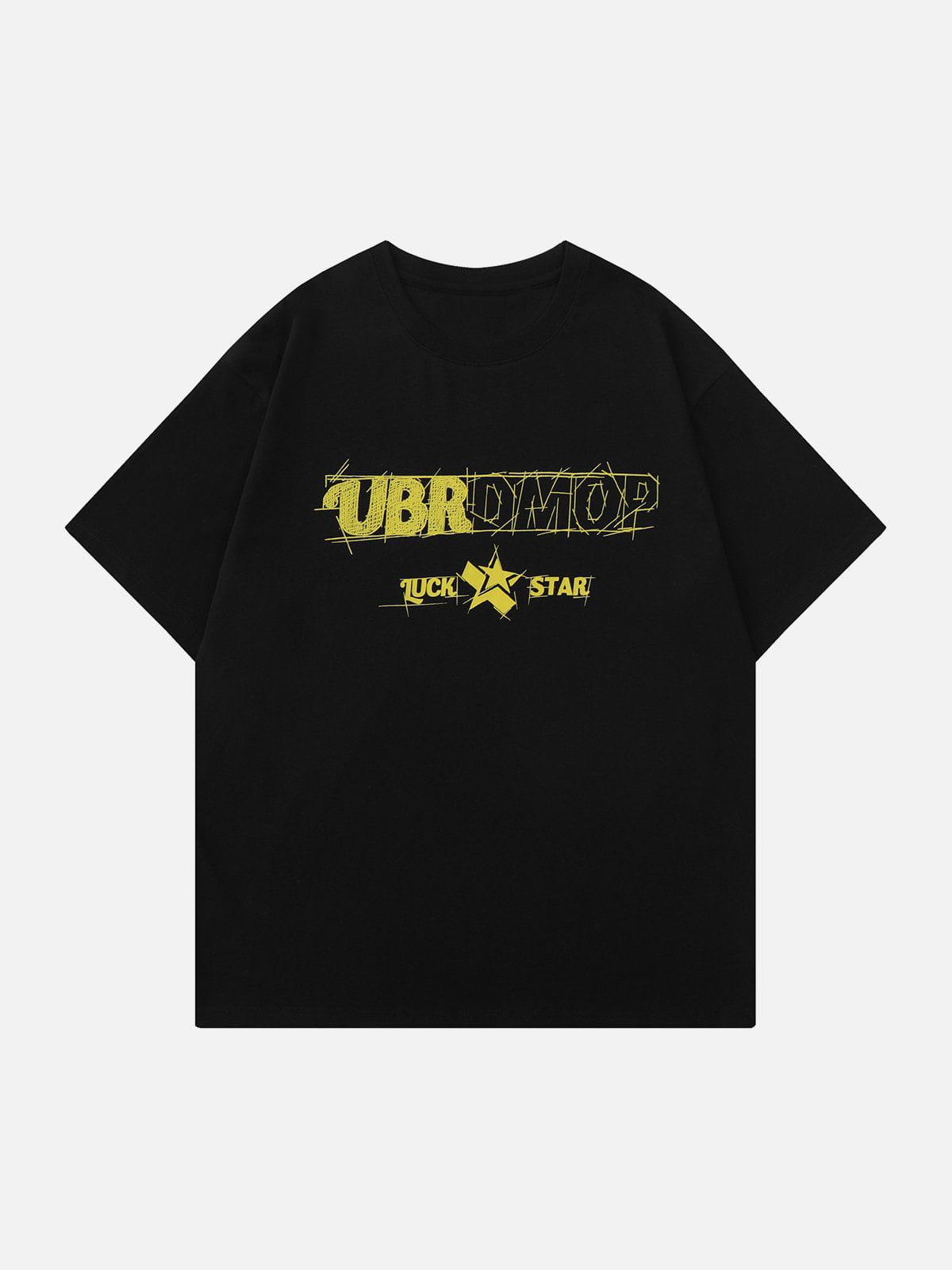 T-shirt brodé avec lettres et étoiles