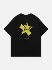 T-shirt brodé avec lettres et étoiles