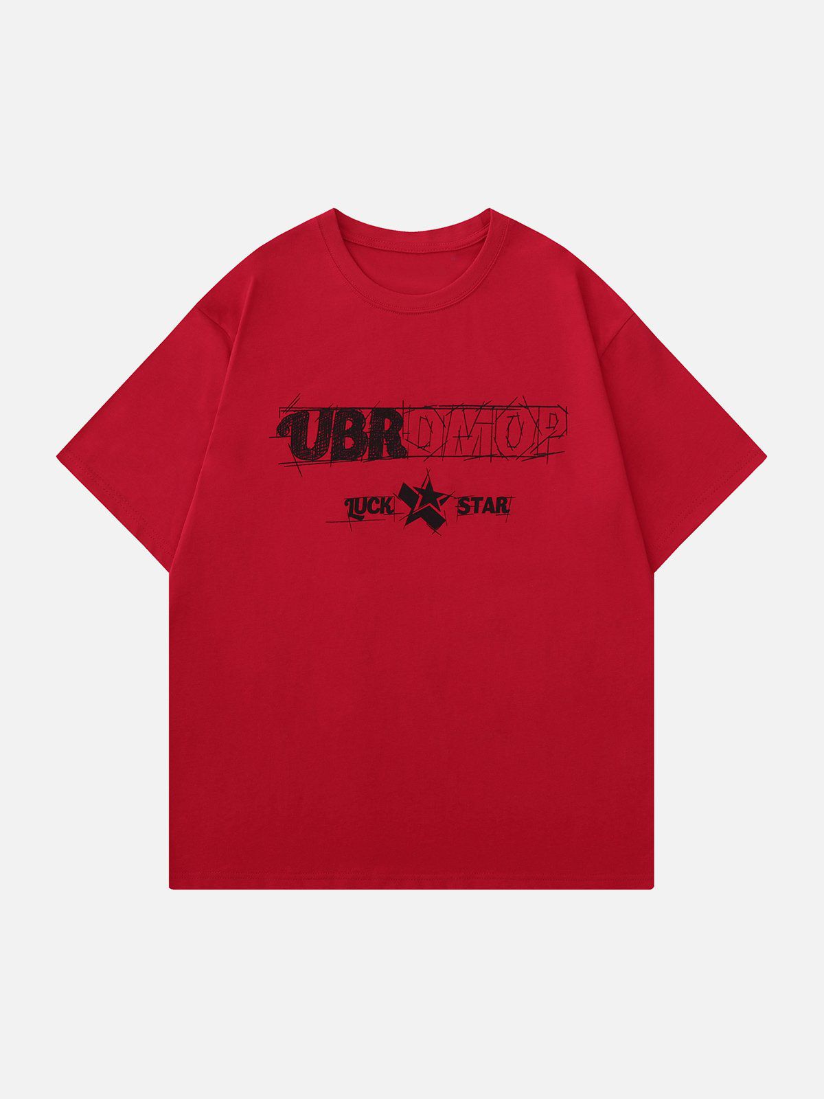 T-shirt brodé avec lettres et étoiles