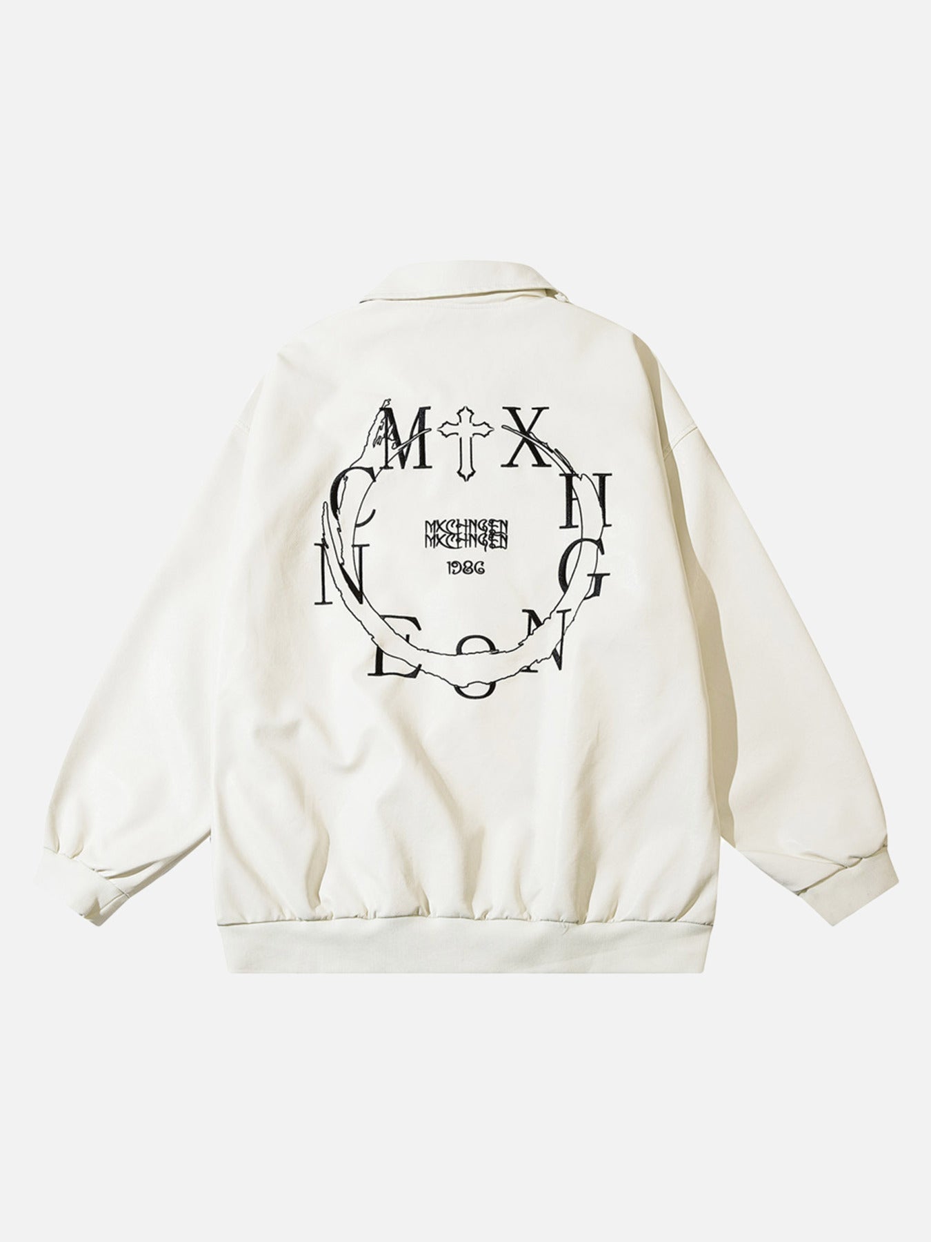 Embroidered Monogrammed Leather Jacket