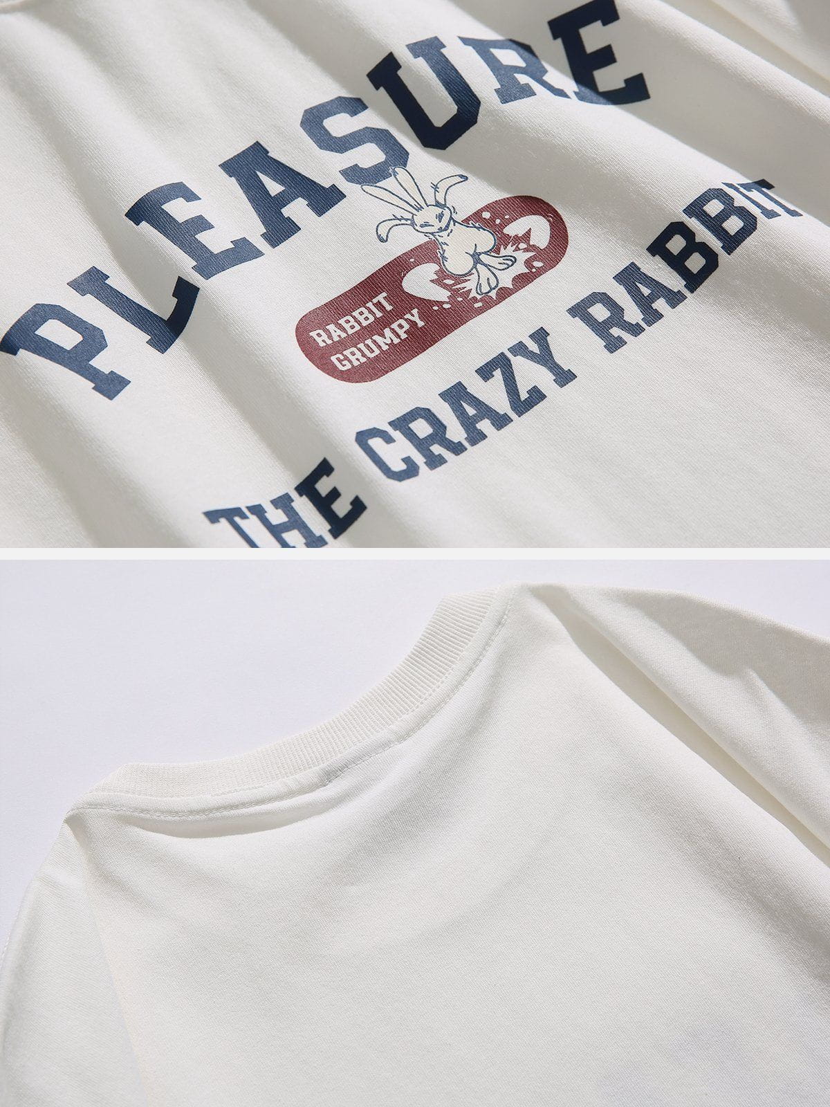 T-Shirt mit gesticktem Patch und Rabbit Landing Print 