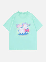 T-shirt brodé en peluche lapin 