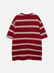 T-shirt à rayures brodées 
