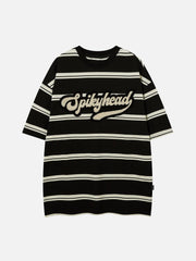 T-shirt à rayures brodées 