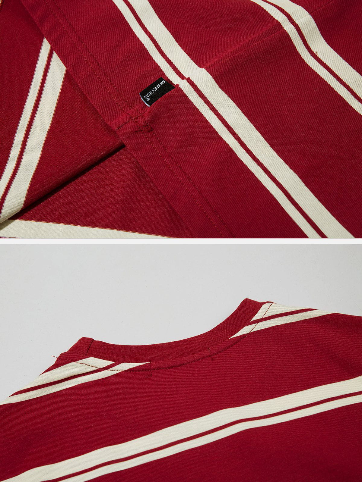 T-shirt à rayures brodées 