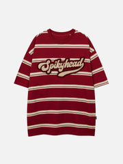 T-shirt à rayures brodées 