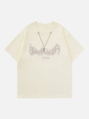 Embroidery Chain Decoration Tee