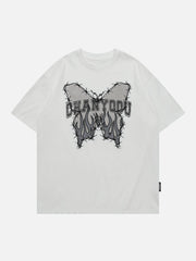 Embroidery Flame Elements Butterfly Tee