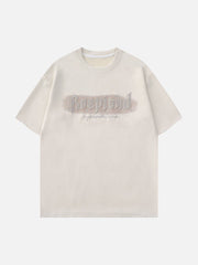 T-shirt graphique à motif de lettres brodées 