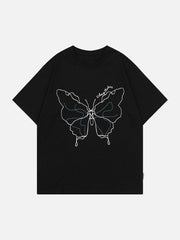 Embroidery Line Butterfly Tee