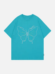 Embroidery Line Butterfly Tee