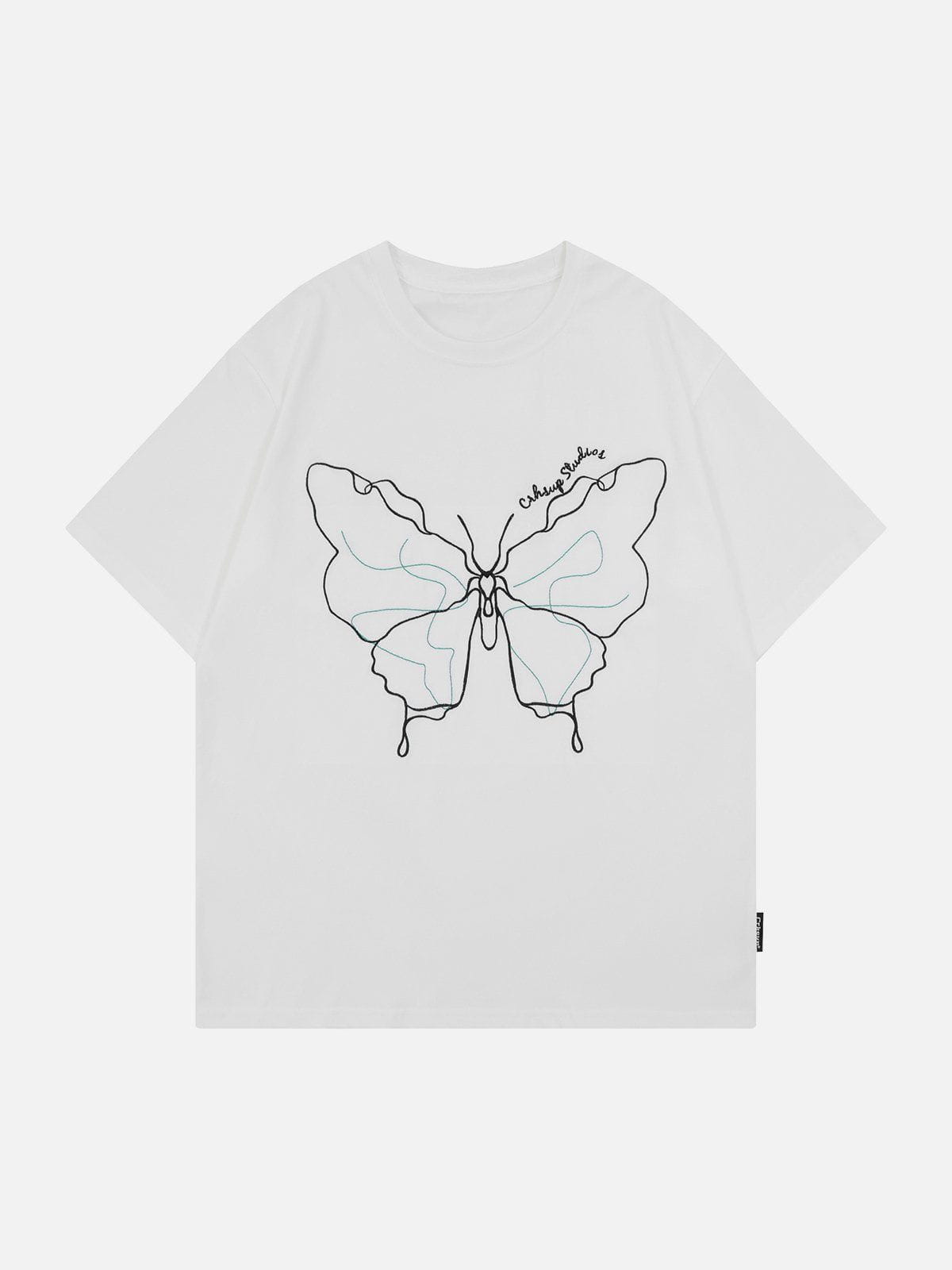 Embroidery Line Butterfly Tee