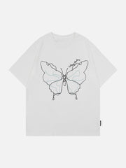 Embroidery Line Butterfly Tee