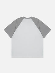 T-Shirt mit Stickerei und Patchwork-Ärmeln 