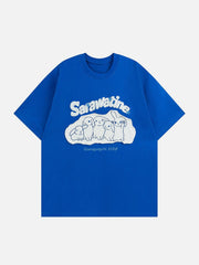 T-Shirt mit Kaninchen-Grafikstickerei 