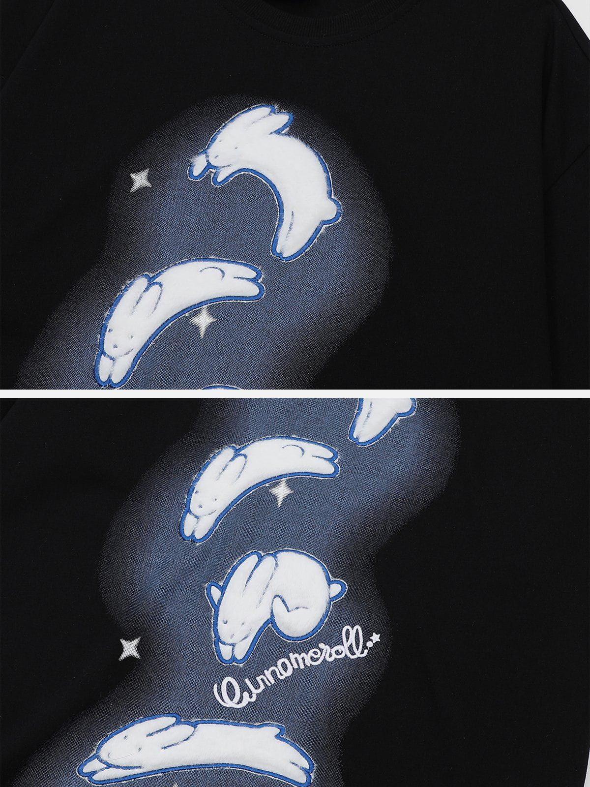 T-Shirt mit Kaninchen-Stickerei 