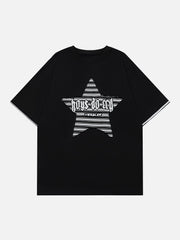 T-Shirt mit gesticktem Streifen und Stern 