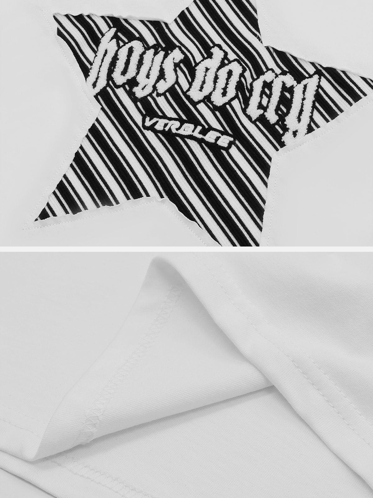 T-Shirt mit gesticktem Streifen und Stern 