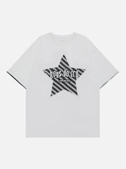 T-Shirt mit gesticktem Streifen und Stern 