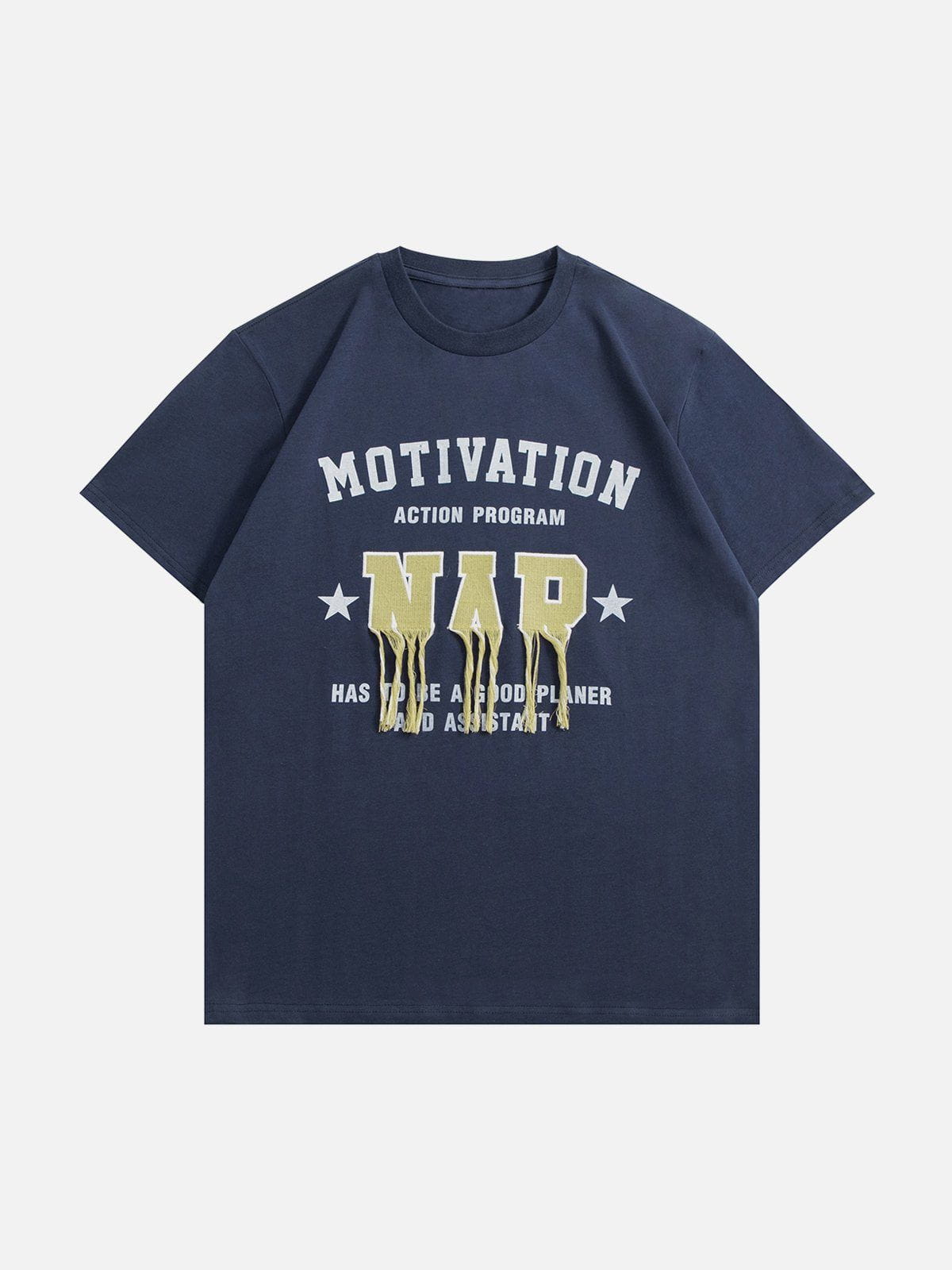 T-Shirt mit Stern-Stickerei und Quaste 