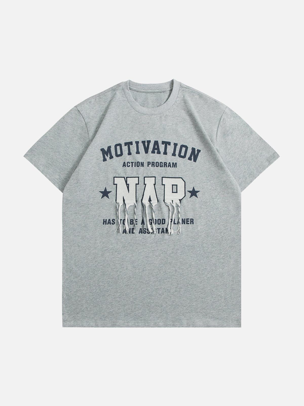 T-Shirt mit Stern-Stickerei und Quaste 