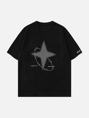 T-Shirt mit Stickerei und Dornenstern-Grafik 