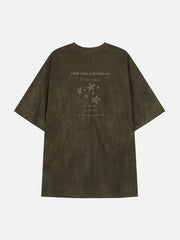 T-Shirt mit Stickerei und Dornen-Stern-Print 