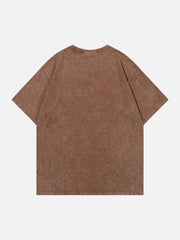 Gewaschenes T-Shirt mit Stickerei 