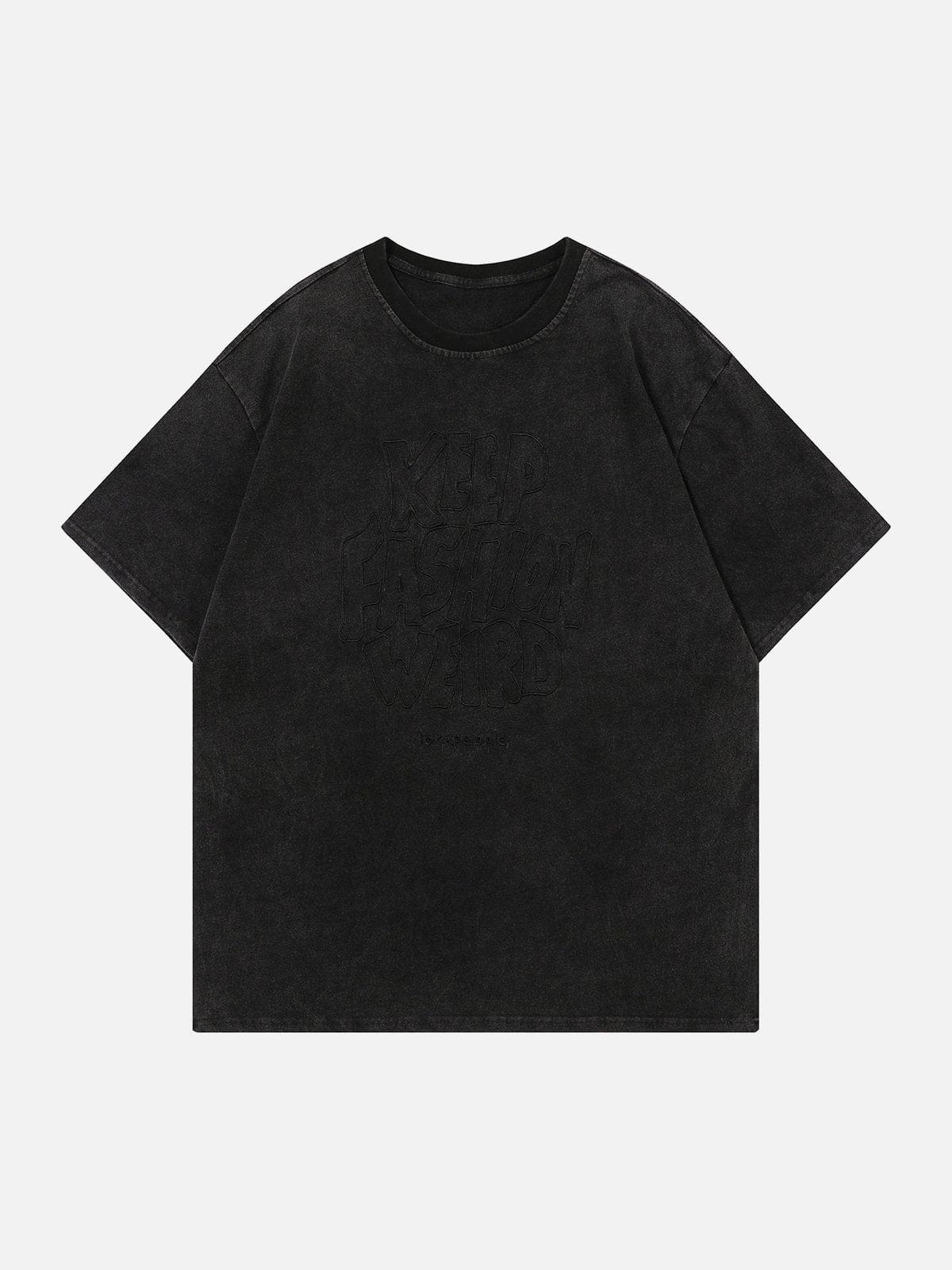 Gewaschenes T-Shirt mit Stickerei 
