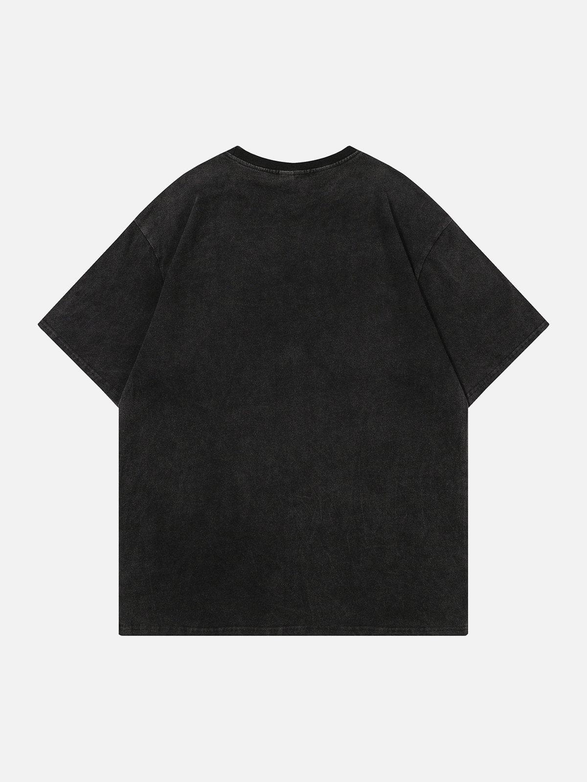 Gewaschenes T-Shirt mit Stickerei 