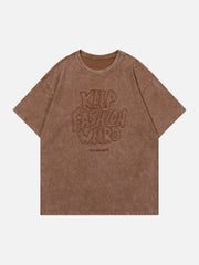 Gewaschenes T-Shirt mit Stickerei 